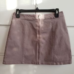 Light Purple Denim Mini Skirt